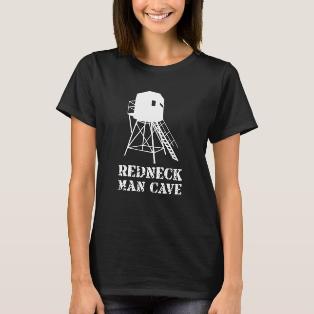 Hunting Blind Man Cave Funny Deer Hunter and Hunti T-Shirt (Front)