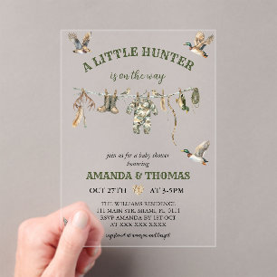 Hunting Boy Baby Shower  Acrylic Invitations