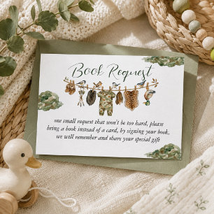Hunting Boy Baby Shower Books For Baby Enclosure Card
