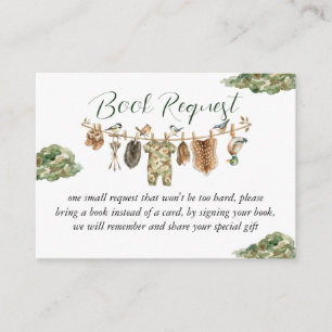 Hunting Boy Baby Shower Books For Baby Enclosure Card