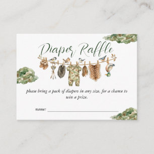 Hunting Boy Baby Shower Diaper Raffle Enclosure Card