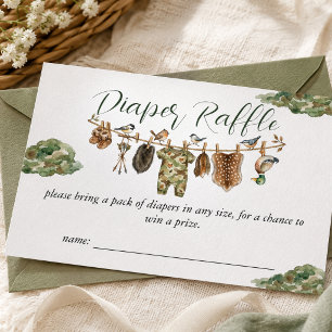 Hunting Boy Baby Shower Diaper Raffle Enclosure Card