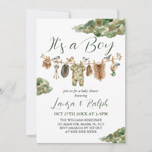 Hunting Boy Baby Shower  Invitation