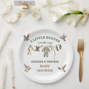 Hunting Boy Baby Shower Paper Plate