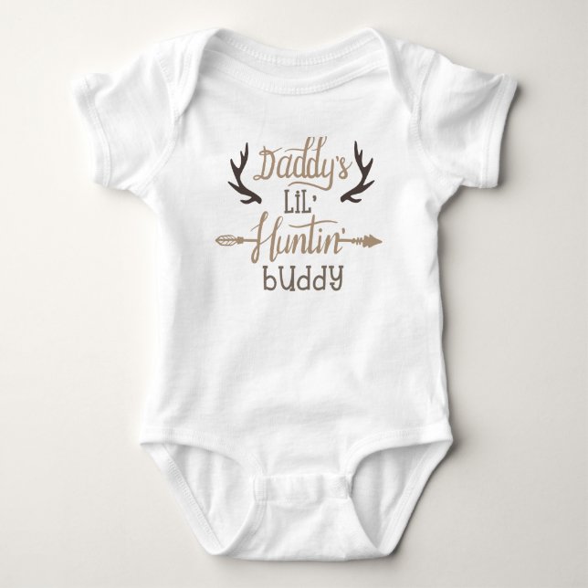 Hunting buddy  baby bodysuit (Front)