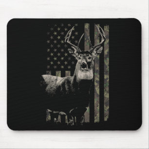 Hunting Camo American Flag Deer Mouse Mat