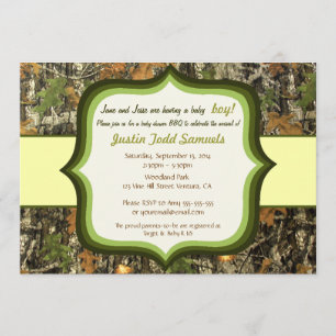 Hunting Camo Baby Boy Shower Invitation
