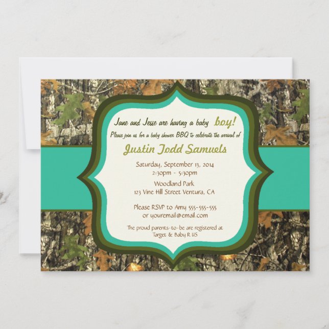Hunting Camo Baby Boy Shower Invitation (Front)