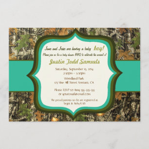 Hunting Camo Baby Boy Shower Invitation
