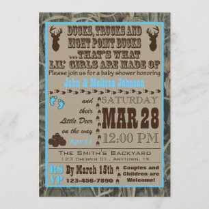 Hunting Camo Baby Boy Shower Invitations Girl