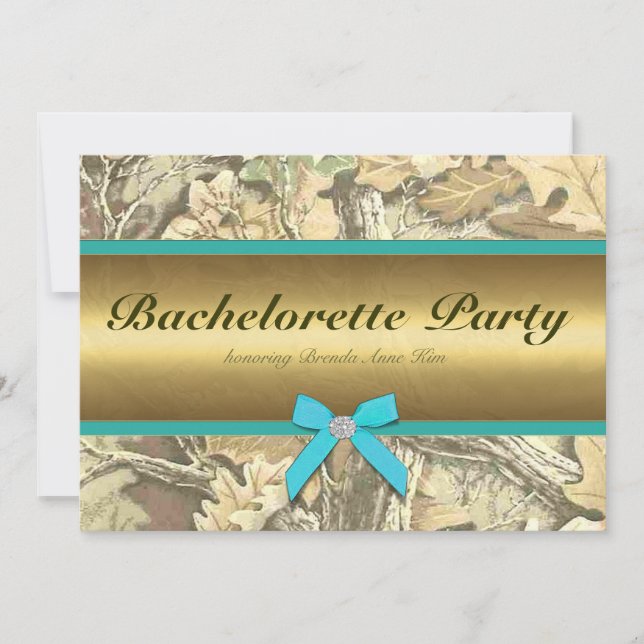 Hunting Camo Bachelorette Party Invitation (Front)