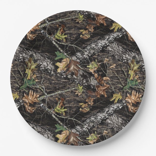 Hunting Camo Camouflage Party Plates for Showers (Front)