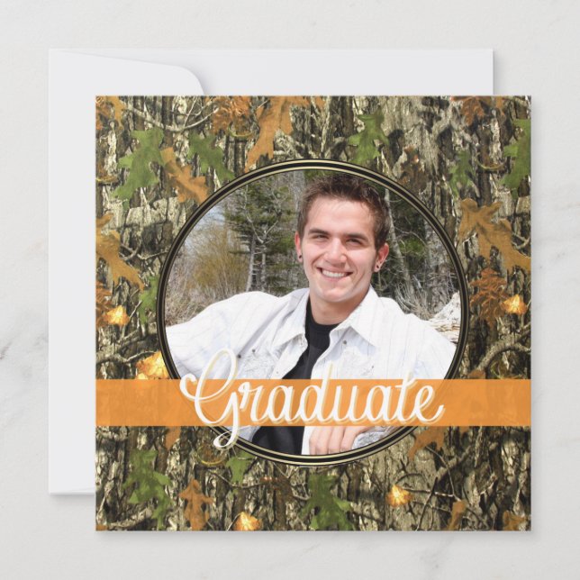 Hunting Camo Graduation Party Invitation (Front)