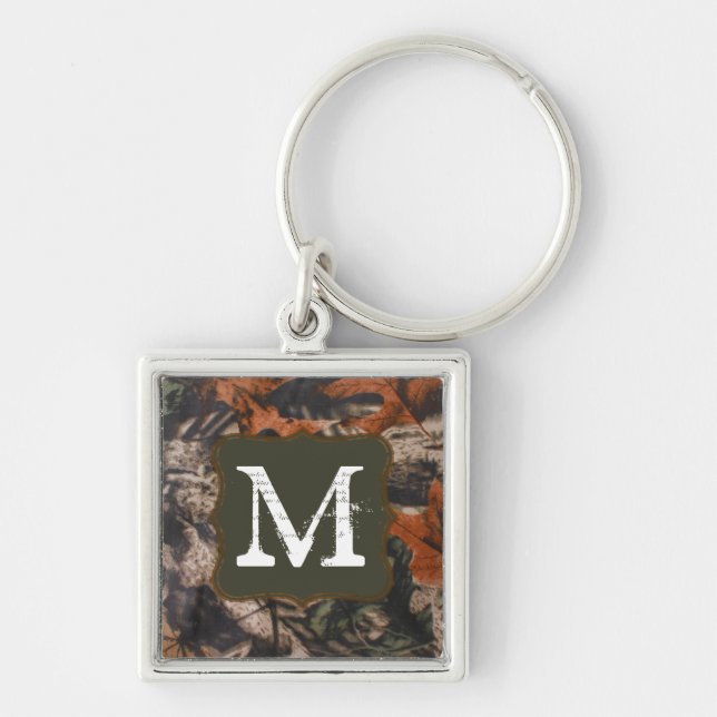 Hunting Camo Hunters Camouflage Real Lea Key Chain (Front)