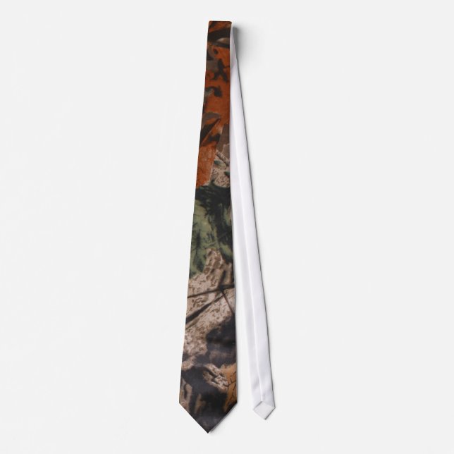 Hunting Camo Hunters Camouflage Real Leaf Mens Tie (Front)