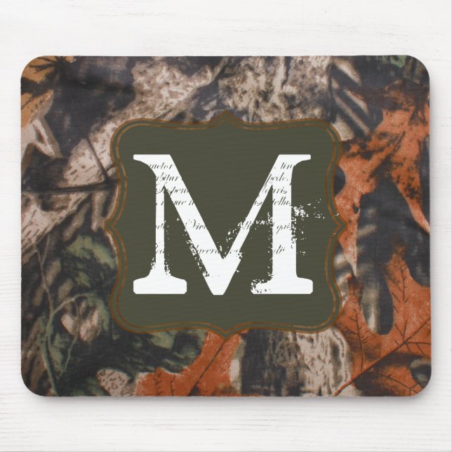 Hunting Camo Hunters Monogram Initial Mouse Pad (Front)