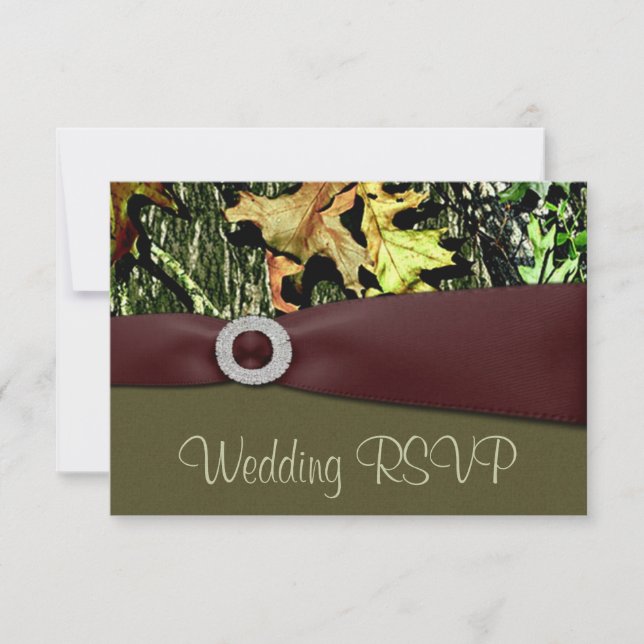 Hunting Camo RSVP Wedding Cards (Front)
