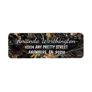 Hunting Camo Rustic Wedding Return Address Labels