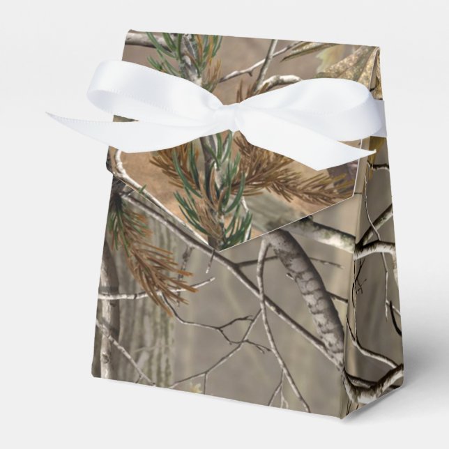 Hunting Camo Wedding Favours Tent Boxes (Front Side)