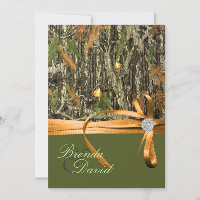 Hunting Camo Wedding Invitation (Front)