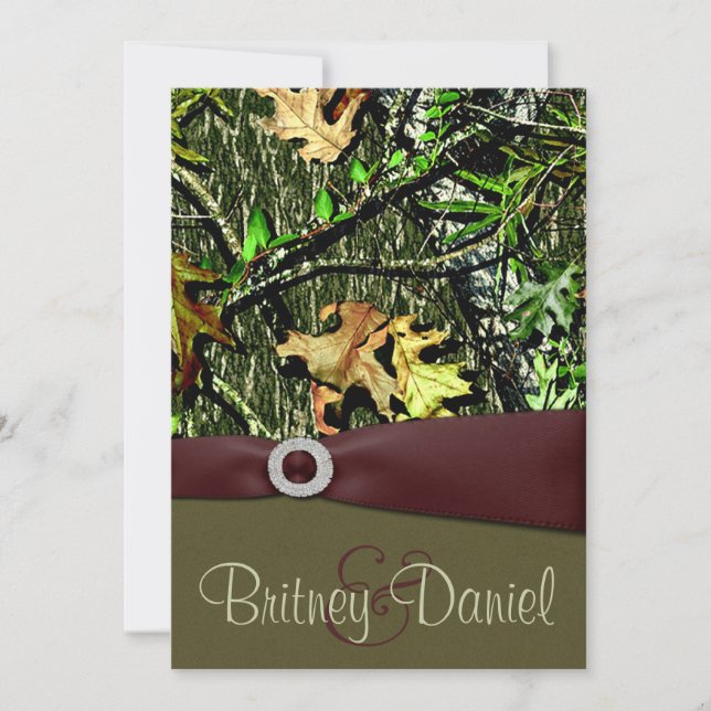 Hunting Camo Wedding Invitations (Front)