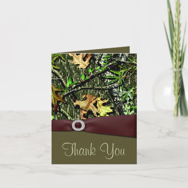 Hunting Camo Wedding Thank You Cards (Front)