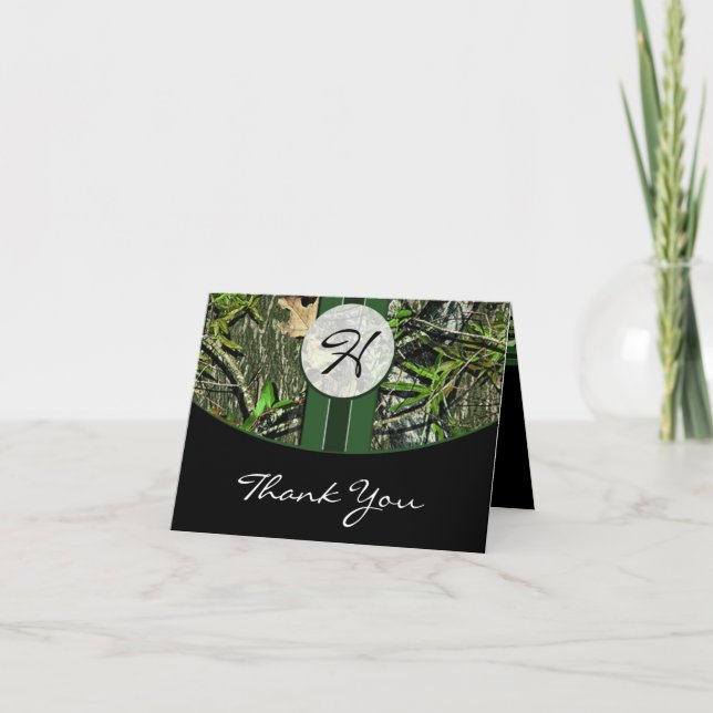 Hunting Camo Wedding Thank You Cards - Horizontal (Front)