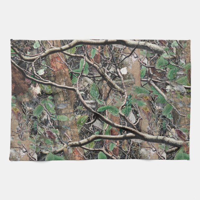 Hunting Camouflage Pattern 4 Tea Towel (Horizontal)