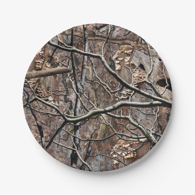 Hunting Camouflage Pattern 8 Paper Plate (Front)