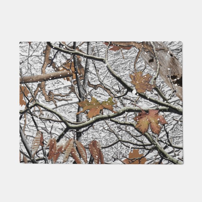 Hunting Camouflage Snow Pattern 2 Doormat (Front)