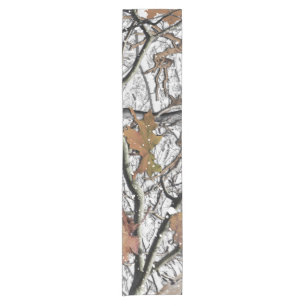 Hunting Camouflage Snow Pattern 2 Short Table Runner