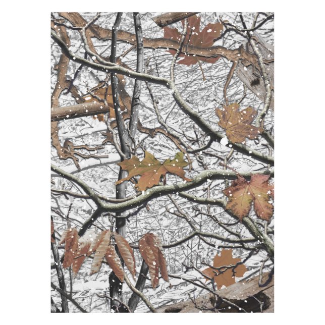 Hunting Camouflage Snow Pattern 2 Tablecloth (Front)