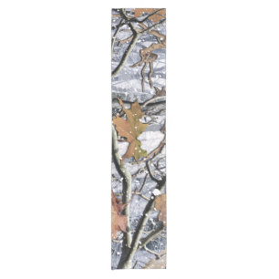 Hunting Camouflage Snow Pattern 3 Short Table Runner
