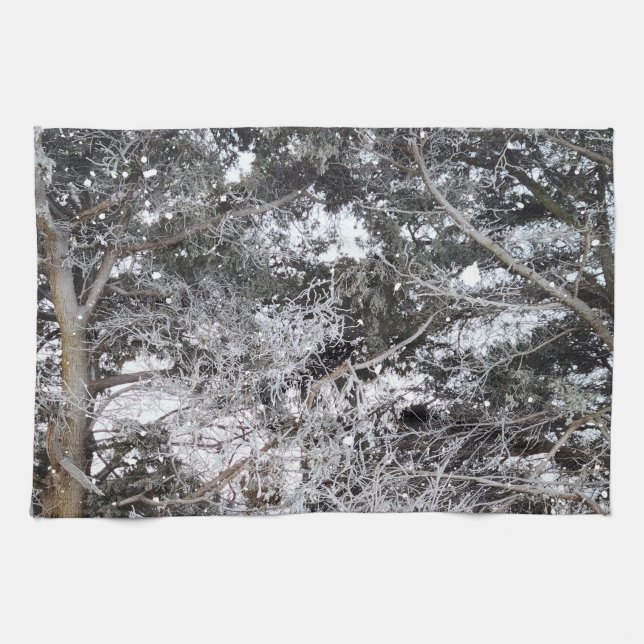 Hunting Camouflage Snow Pattern 4 Tea Towel (Horizontal)