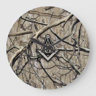Hunting Camouflage Square Compass 2 Large Clock