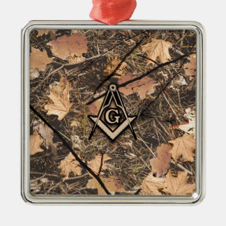 Hunting Camouflage Square Compass Metal Tree Decoration