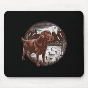 Hunting Chocolate Labrador Mouse Mat