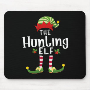 Hunting Christmas Elf Matching Pajama X-mas Party Mouse Mat