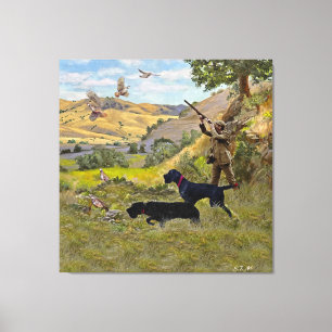 Hunting Chukar partridge  Canvas Print