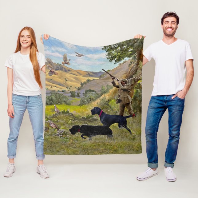 Hunting Chukar partridge  Fleece Blanket (In Situ)