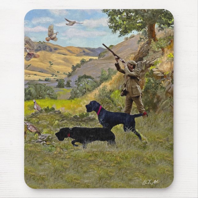 Hunting Chukar partridge  Mouse Mat (Front)
