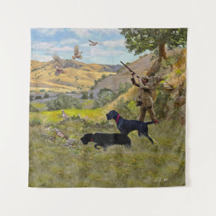 Hunting Chukar partridge  Tapestry