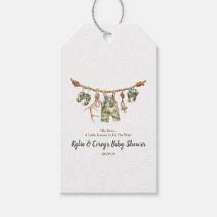 Hunting Clothesline Camo Boy Baby Shower Gift Tags