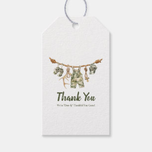 Hunting Clothesline Camo Boy Baby Shower Gift Tags