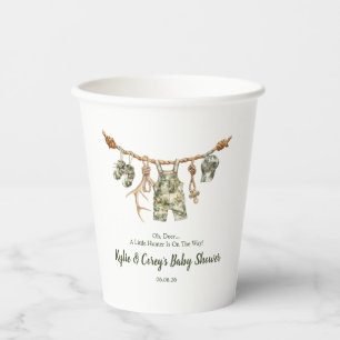 Hunting Clothesline Camo Boy Baby Shower Paper Cups