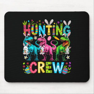 Hunting Crew Easter Three Cute Bunnies T-rexes Hun Mouse Mat