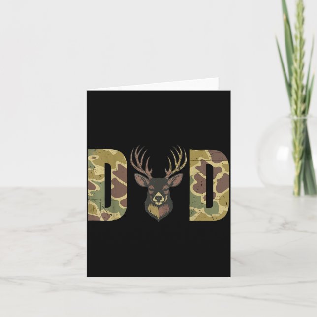 Hunting Dad Camo Deer Hunting Gift From Son Daught Card (Front)