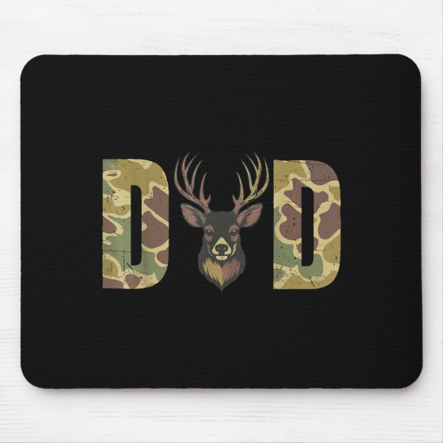 Hunting Dad Camo Deer Hunting Gift From Son Daught Mouse Mat (Front)