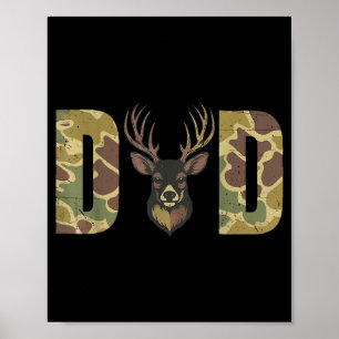 Hunting Dad Camo Deer Hunting Gift From Son Daught Poster