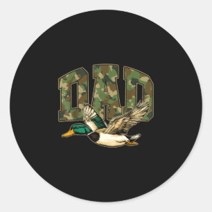Hunting dad hunting mallard duck camo father's day classic round sticker